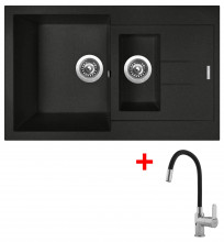 Sinks AMANDA 780.1 Metalblack + Fle...